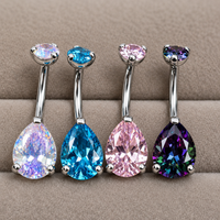Titanium 4 pack Navel Rings 1 each color