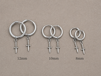 Titanium Dagger Hoop earrings 20g pair