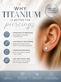 18 pairs Implant Titanium Hoops  with CZ Charms
