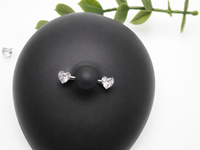 14g Heart Nipple rings Internally Threaded PAIR  14mm