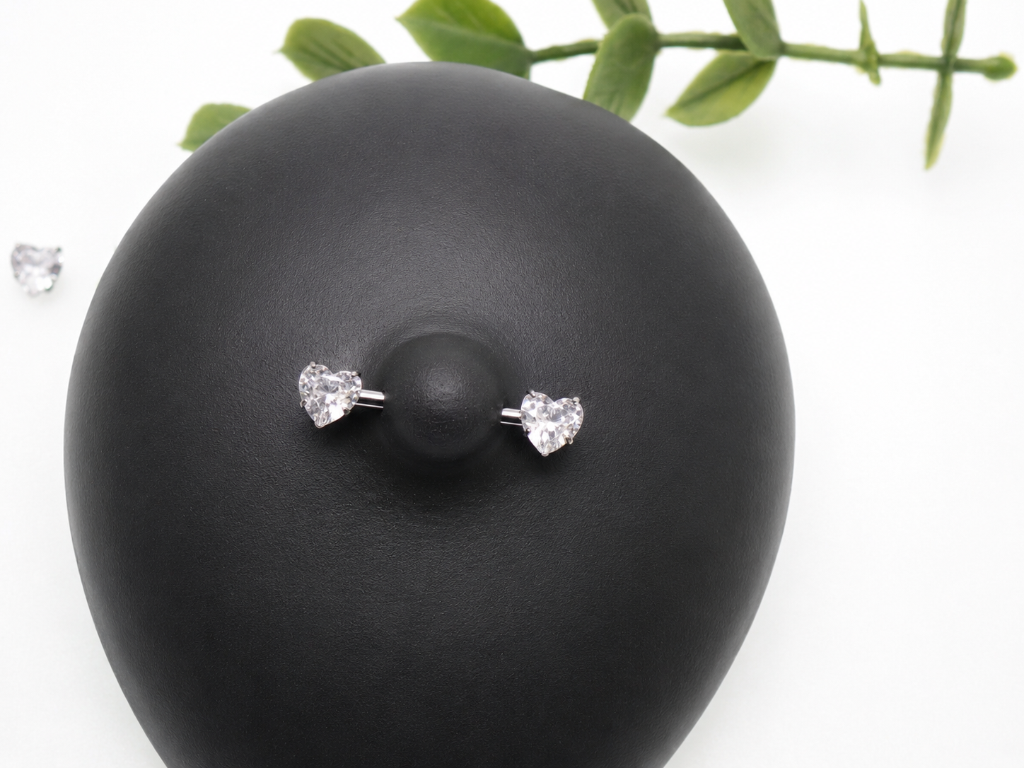 14g Heart Nipple rings Internally Threaded PAIR  14mm