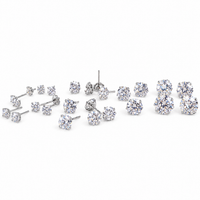 CZ 44 Pieces Threadless Tops 3mm/4mm/5mm/6mm Mixed
