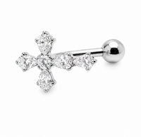 Titanium CZ cross Floating navel 14g 10mm