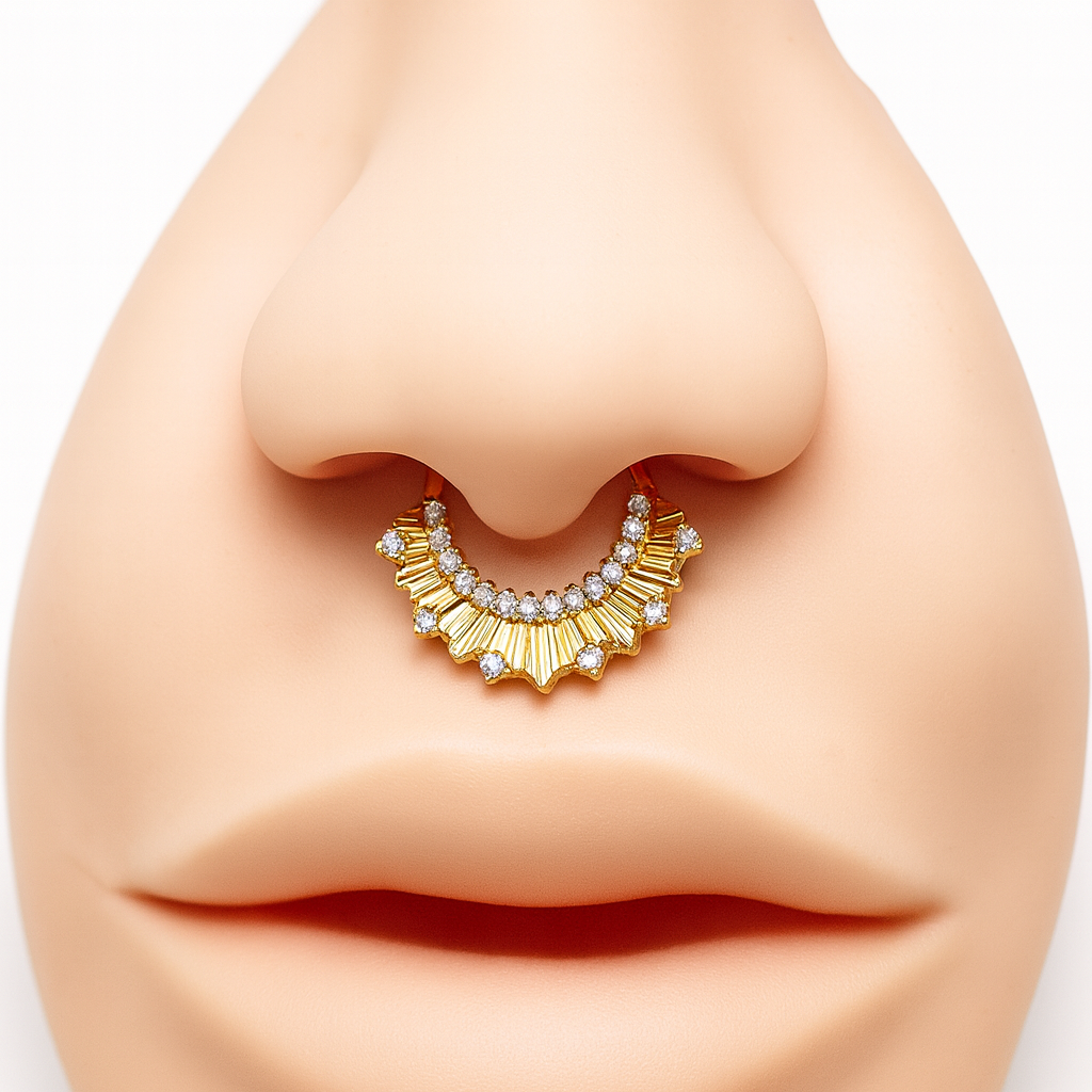 24k PVD Titanium Radiant CZ clicker 16g