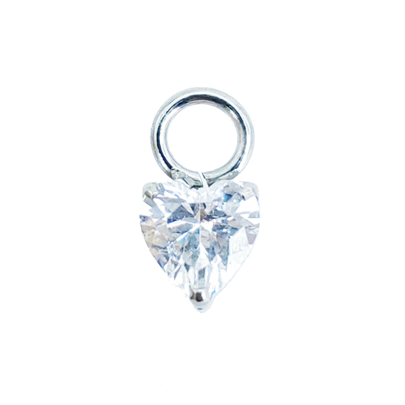 Heart CZ Charm Titanium