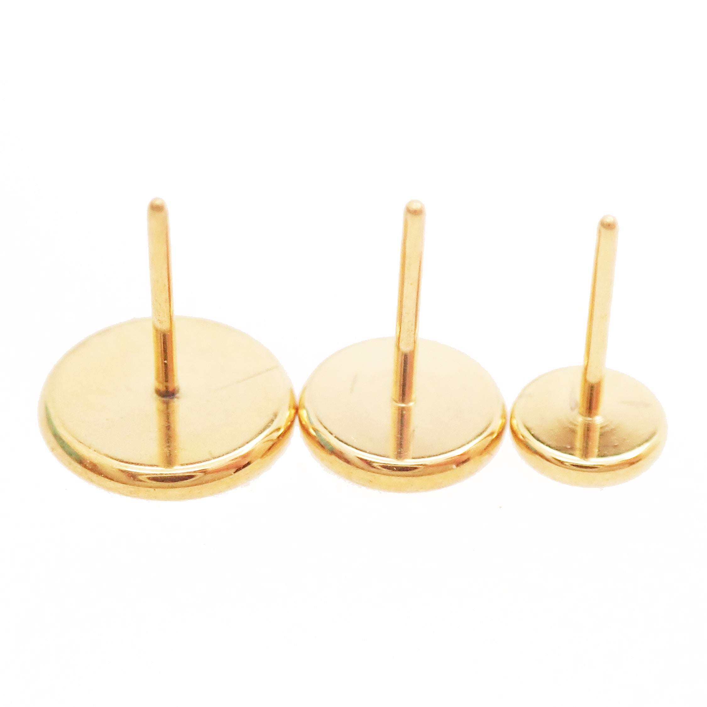 24Kt Gold PVD Titanium Threadless Flat Disc Top