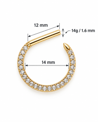 14g CZ Pavéd Nipple Shield Jewelry Implant titanium, Nipple clicker