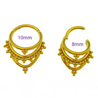 16g PVD Gold 3 tier Fan Out Titanium Clicker