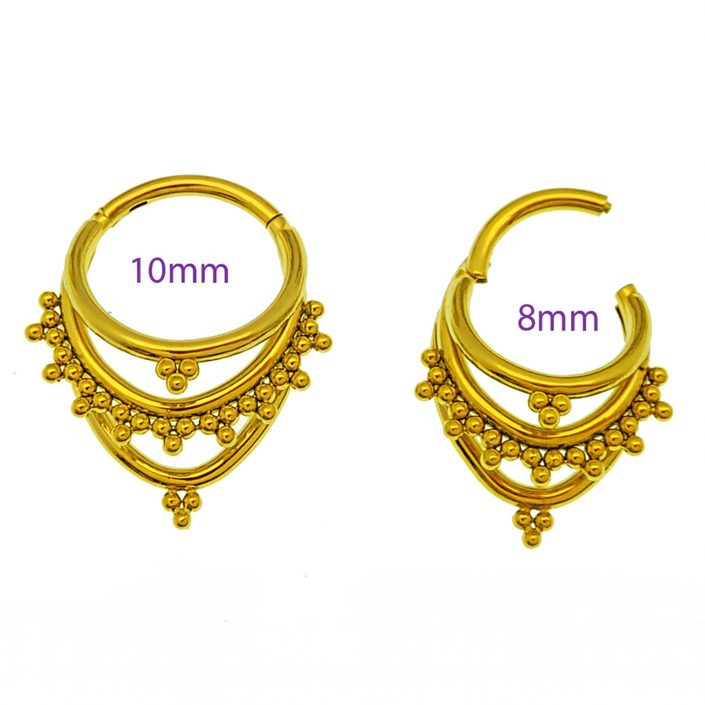 16g PVD Gold 3 tier Fan Out Titanium Clicker