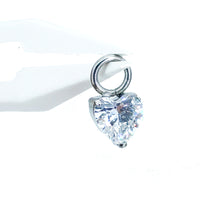 Heart CZ Charm Titanium