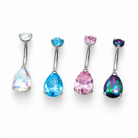 Titanium 4 pack Navel Rings 1 each color