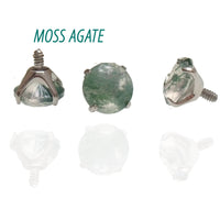 Internally Threaded 4mm Moss Agate (0.9mm)