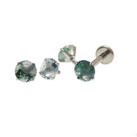 Internally Threaded 4mm Moss Agate (0.9mm)