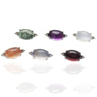 Natural Stone Beaded Oval top (0.9mm thread)