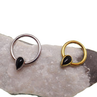 16g Onyx Teardrop Titanium Clicker