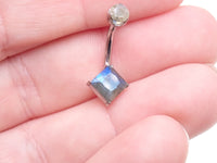 Internally Threaded Natural Labradorite Navel Curve