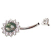 Moss Agate Belly Ring 14g -10mm