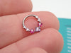 16g Square CZ Pink Purple  Hinge Clicker 8mm