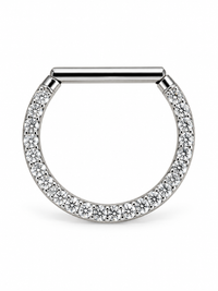 14g CZ Pavéd Nipple Shield Jewelry Implant titanium, Nipple clicker
