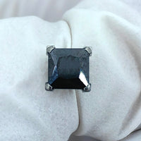 Threadless Princess Cut Color CZ Titanium Top