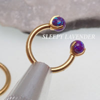 16G 8mm PVD Gold Titanium Fire Opal Horseshoe