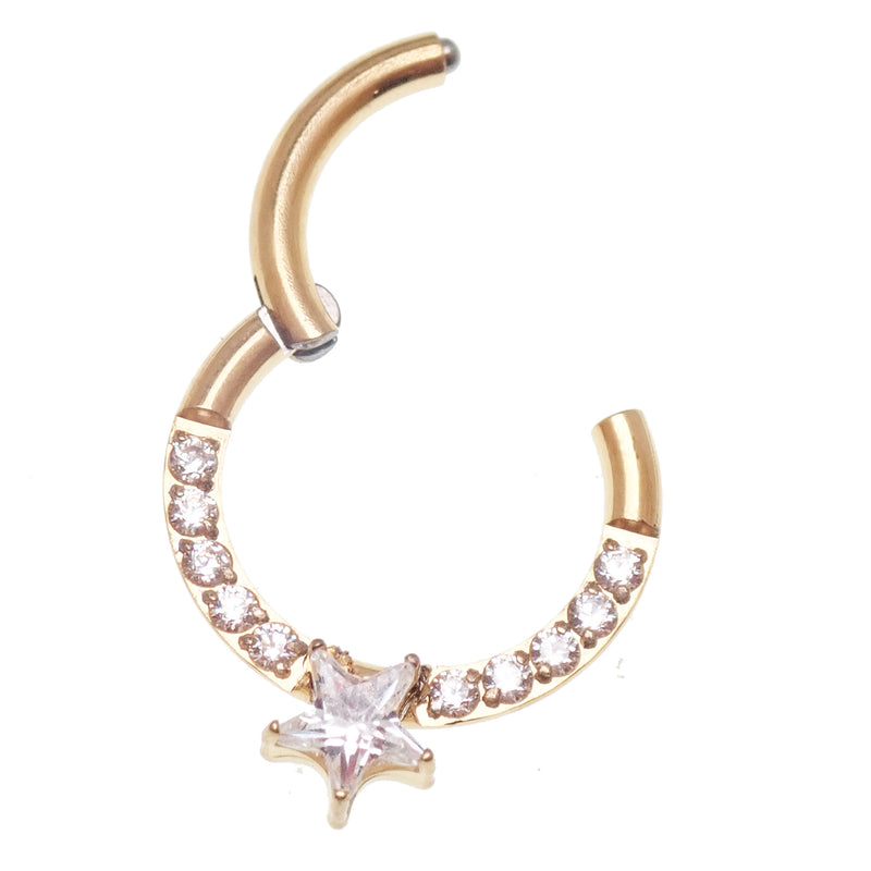 16G PVD Gold Titanium Star Clicker 8mm