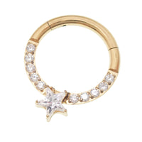 16G PVD Gold Titanium Star Clicker 8mm