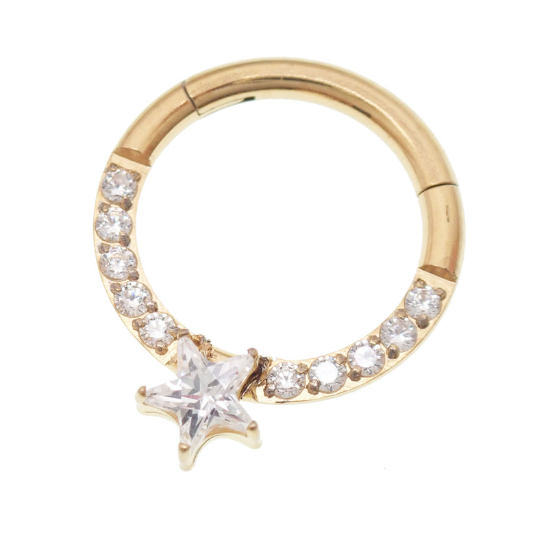 16G PVD Gold Titanium Star Clicker 8mm
