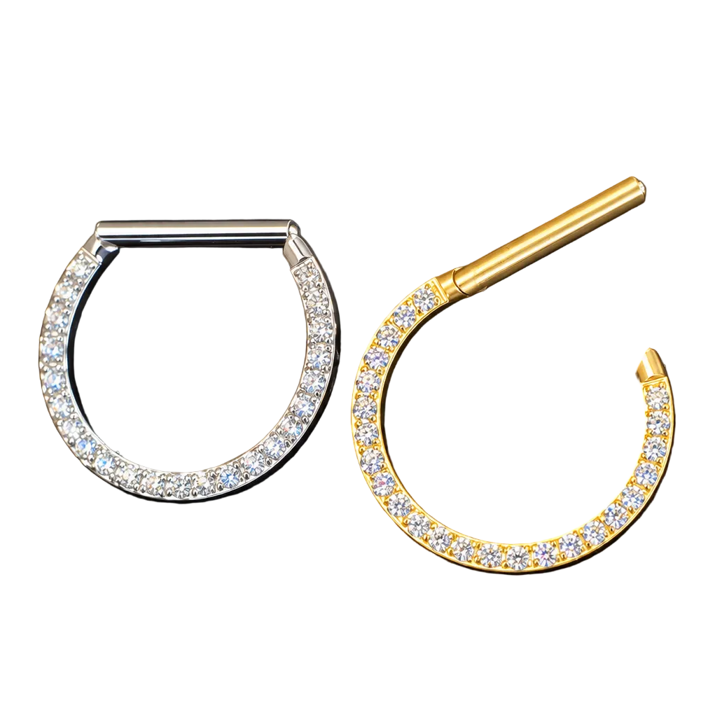 14g CZ Pavéd Nipple Shield Jewelry Implant titanium, Nipple clicker