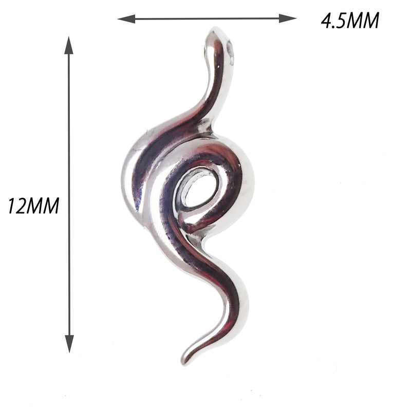 Internally Threaded Titanium Snake  0.9mm thread