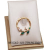 925 Sterling Silver 18k Gold Leaf Clicker 16g