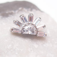 Titanium Sunburst CZ marquise 0.9mm internally Threaded - magpie body jewelry