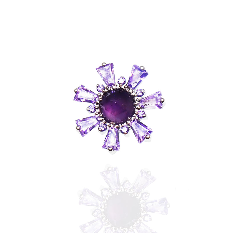 Natural Amethyst & CZ Attachment 0.9mm