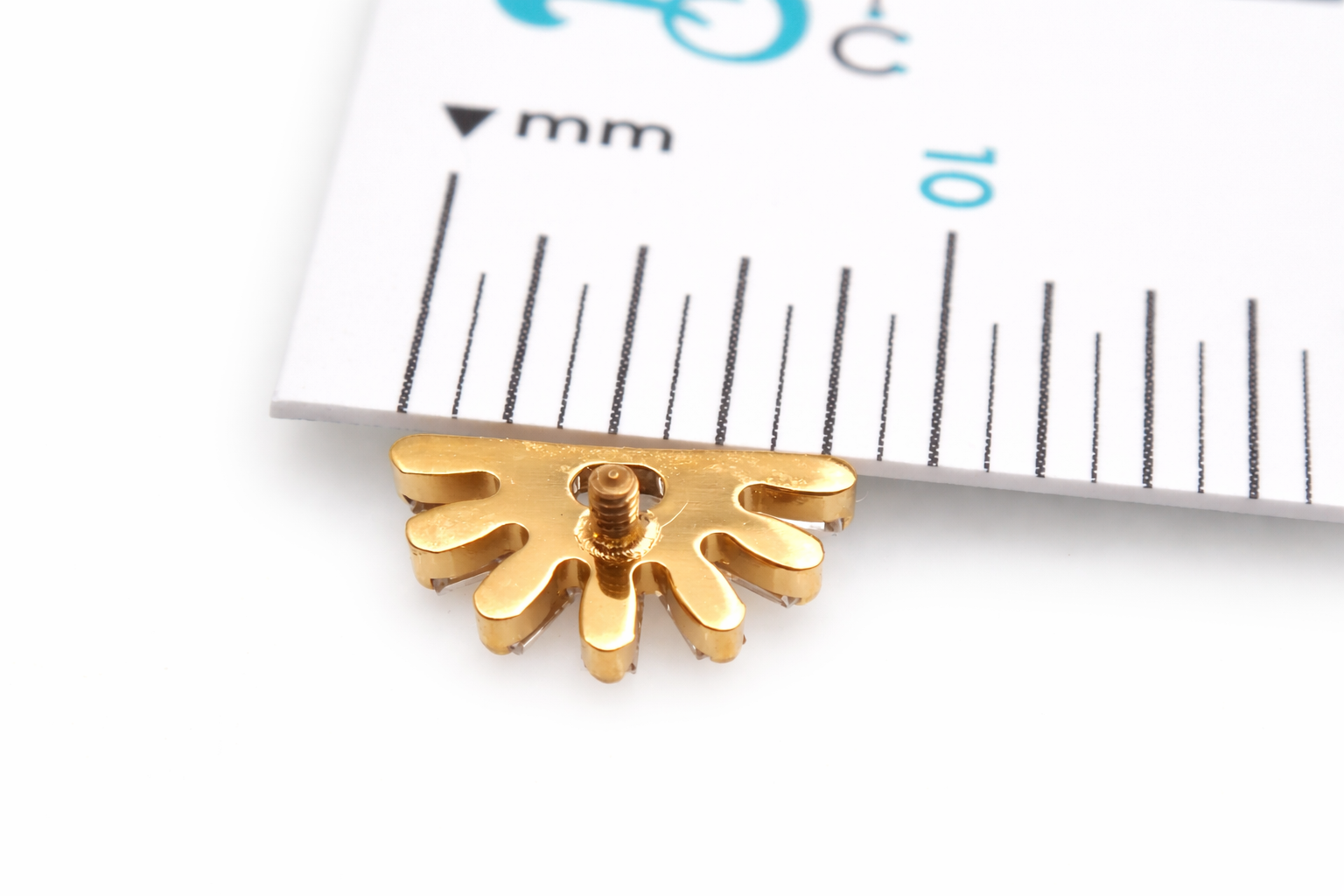 Titanium Sunburst CZ marquise 0.9mm internally Threaded - magpie body jewelry
