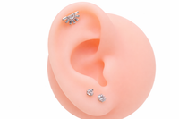 Titanium Sunburst CZ marquise 0.9mm internally Threaded - magpie body jewelry