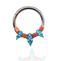 Marquise Teal & Orange CZ Clicker