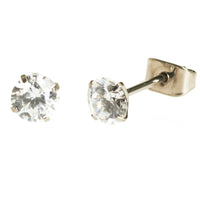 CZ Clear Titanium  Earrings