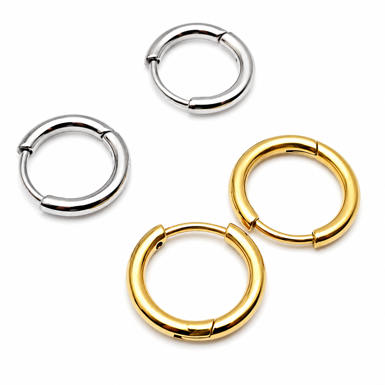 18 pairs Implant Titanium Hoops  with CZ Charms