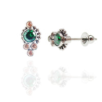 Titanium Green & Champagne CZ  Earrings