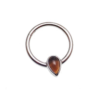 16g Tiger's Eye Teardrop Titanium Clicker