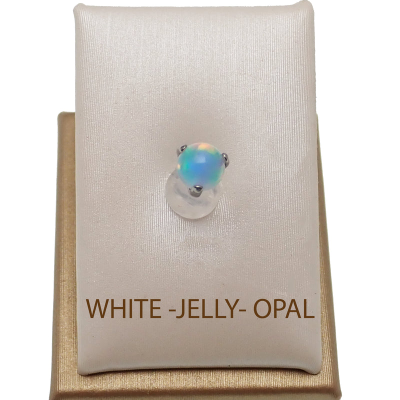 Internally Threaded 4mm Jelly Opal Ball  1.2mm