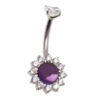 Amethyst Belly Ring 14g -10mm