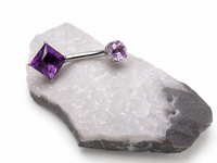 Internally Threaded Natural Amethyst Navel Curve