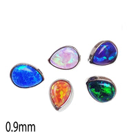 Internally Threaded Opal Bezel Teardrop 0.9mm