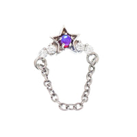 Star Opal Chain Threadless Top Titanium