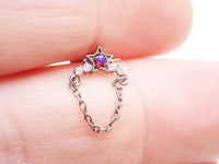 Star Opal Chain Threadless Top Titanium