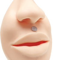 CZ pave Disc Threadless Top Titanium