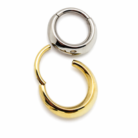 16g chunky titanium hinge clicker jewelry by Body Clickers, showing a sturdy, bulky body piercing ring with hinge clasp.