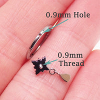 Implant grade titanium amethyst hinge clicker body jewelry, 16g with 8mm or 10mm diameter, for ear or nose piercing.