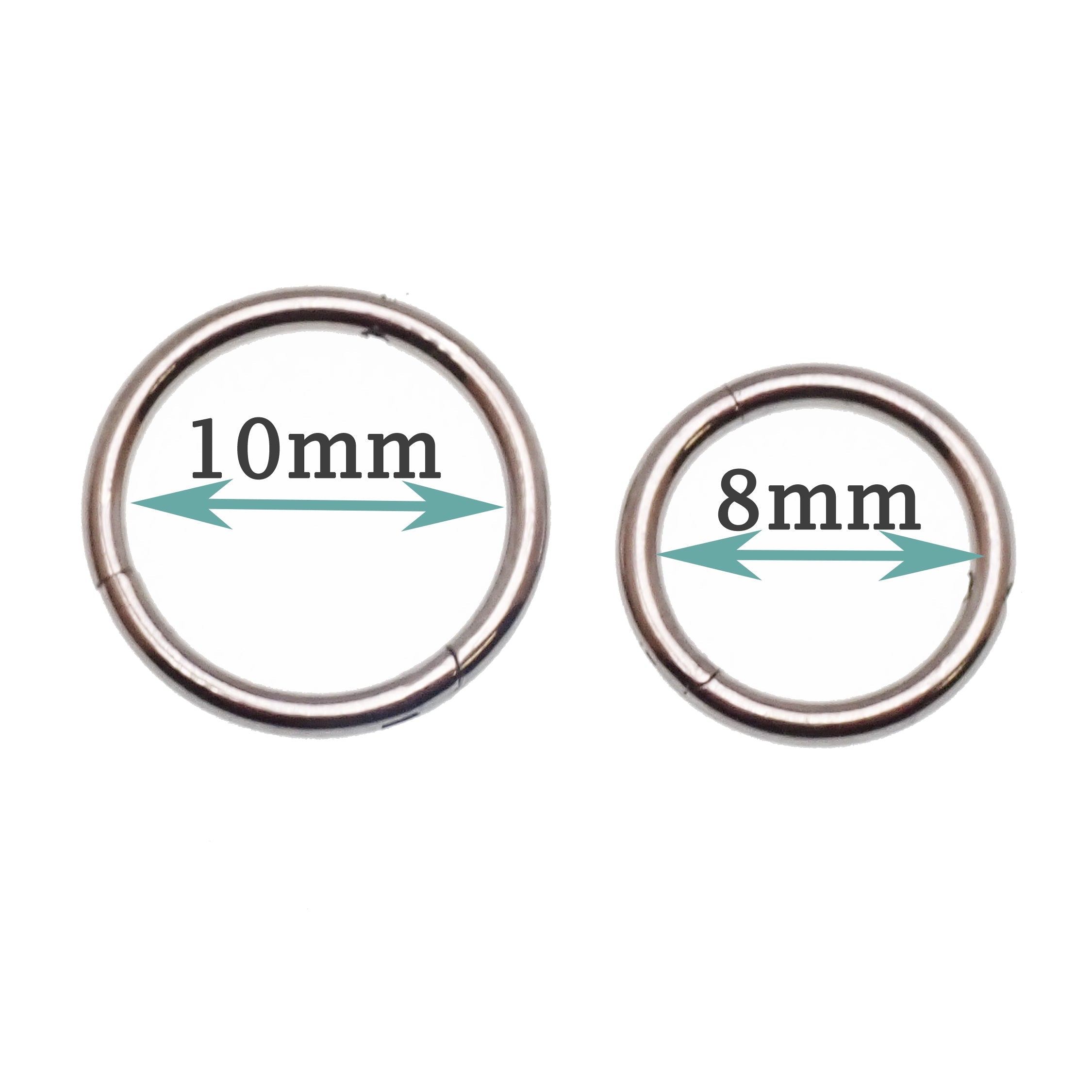 Implant grade titanium white opal sun hinge clicker body jewelry in 16g with 8mm or 10mm size for ear or septum piercing.